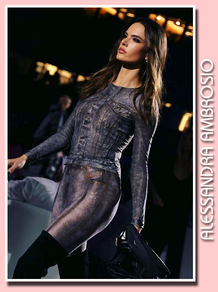 Victoria Secret model, Alessandra Ambrosio wearing a grey vest